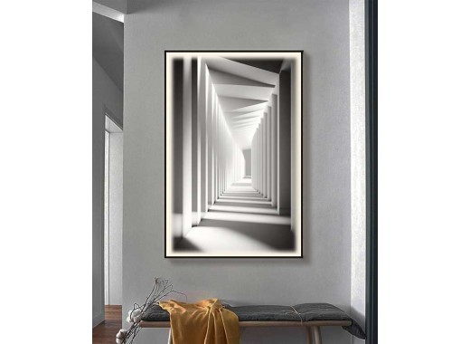 Black Frame 80*120 Cm Black 3D Efeect Crytsall Porsalein Painting With Led Light